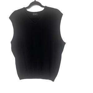 St. Croix Men's Size‎ Large Made in USA Black 100% Wool Sweater Vest